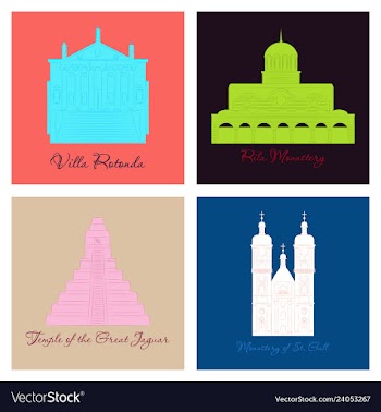 Famous place and monument around the world vector image