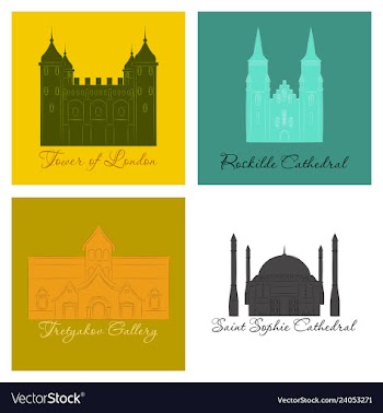 Famous place and monument around the world vector image