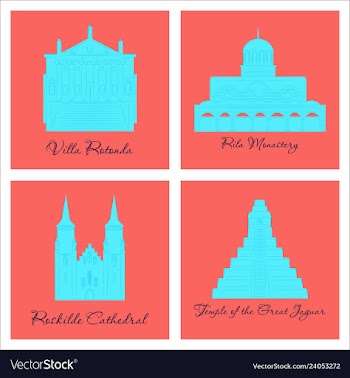 Famous place and monument around the world vector image