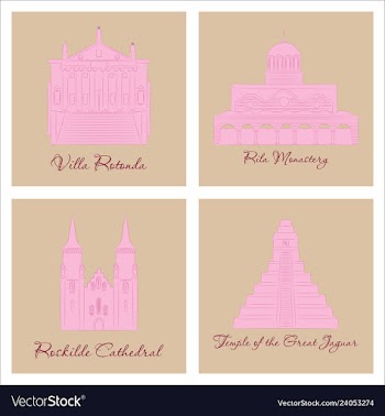 Famous place and monument around the world vector image