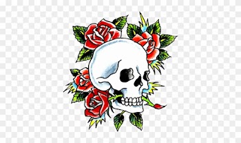 Famous Tattooist And Fashion Designer, Ed Hardy, Has - Skull And Rose Clip Art