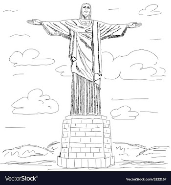 Famous tourist destination Christ the redeemer Rio vector image