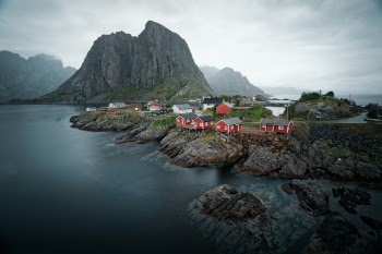Famous view of the fisher village Hamnøya on the lofoten islands