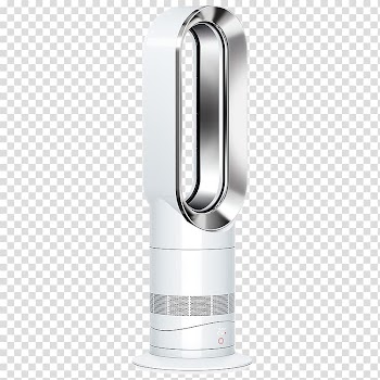 Fan heater Dyson Bladeless fan, White metal bladeless fan transparent background PNG clipart