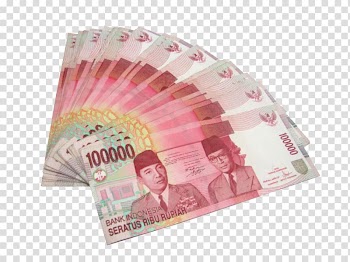 Fan of 100000 Indonesian rupiah banknotes, Indonesian rupiah Money Bank Mandiri Gift Credit card, fly together transparent background PNG clipart