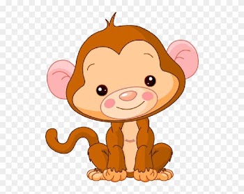 Fancy Baby Girl Monkey Cartoon Baby Monkey Clipart - Cute Baby Monkey Clipart