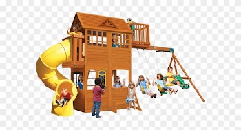Fancy Cedar Summit Playset Made Of Wood In Double Tier - Selwood Abbey Climbing Frame With Swings, Slide