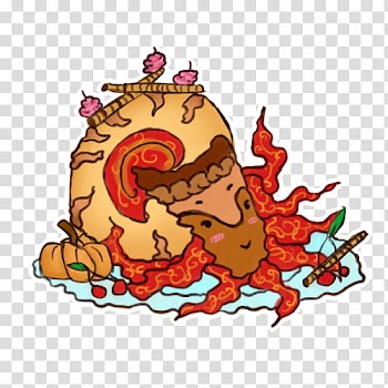 Fancy Cherry Pumpkin Pie with Raspberries transparent background PNG clipart