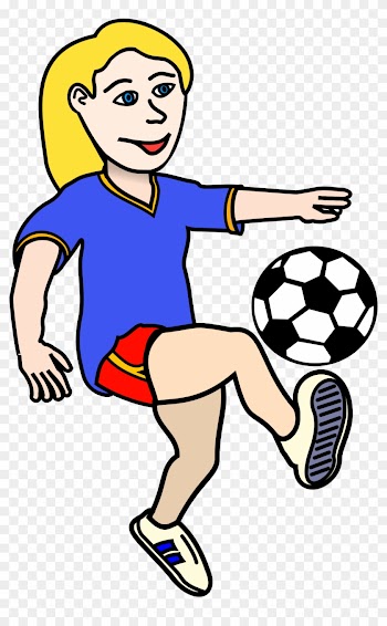 Fancy Design Clipart Soccer Player Playing Girl Coloured - Soccer Ball Clip Art