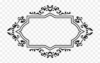 Fancy Label Png - Name Tag Border Floral Black And White