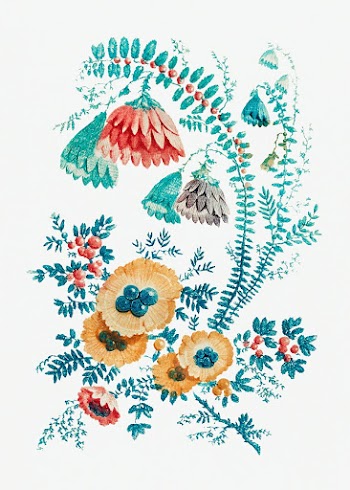 Fantastic flower motif from "Nouvelle Suitte de Cahiers de fleurs id&eacute;ales" by Jean&ndash;Baptiste Pillement (1728&ndash;1808). Original from The Smithsonian. Digitally enhanced by rawpixel.