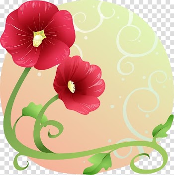 Fantastic minimalist red flower pattern transparent background PNG clipart