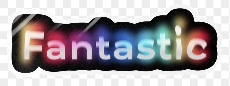 Fantastic png word sticker, neon | Free PNG - rawpixel