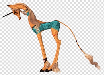 Fantasy Animals  , brown and teal unicorn illustration transparent background PNG clipart
