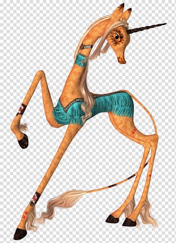 Fantasy Animals  , green and brown unicorn illustration transparent background PNG clipart