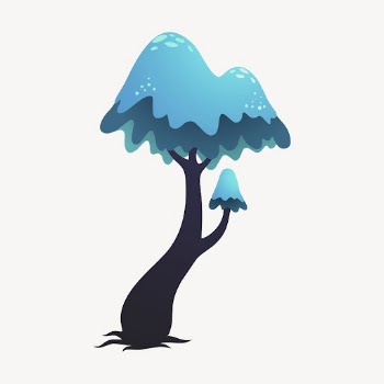 Fantasy blue tree collage element, | Free PSD - rawpixel