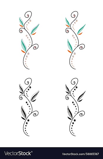fantasy floral decorative lines ornament