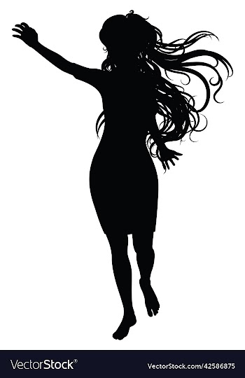 fantasy girl with raised hand silhouette