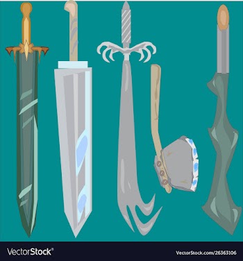 Fantasy medieval sword set vector image