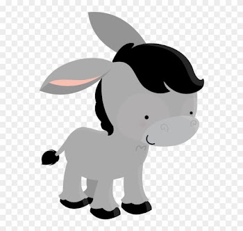 Fantoches Para História - Cute Donkey Clipart