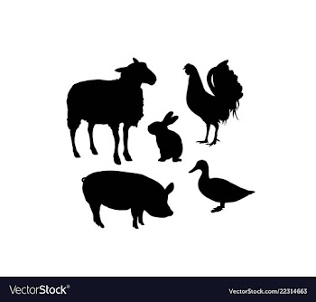  					Farm animal silhouettes vector image														
