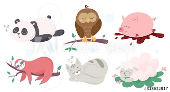 Farm animals asleep