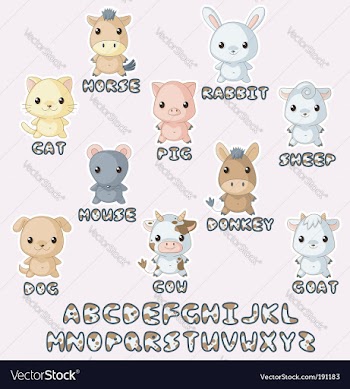 Farm animals Hawaii set vector image