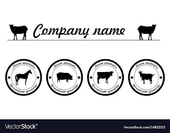 Farm animals premium quality silhouettes vector image