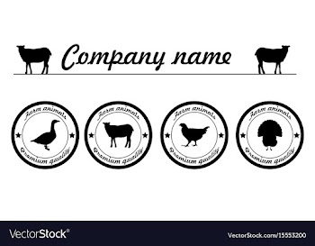 Farm animals silhouettes animals farm logo vector image