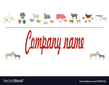 Farm animals silhouettes animals farm logo vector image