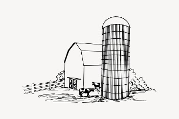 Farm, barn drawing, vintage architecture | Free Vector Illustration - rawpixel