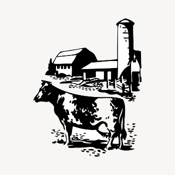 Farm clipart, vintage illustration vector. | Free Vector - rawpixel