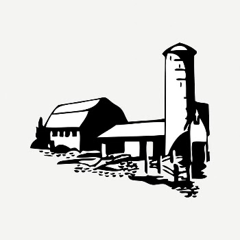 Farm collage element, black & | Free PSD Illustration - rawpixel