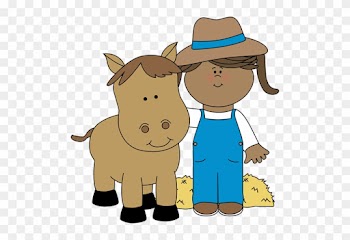 Farm Girl With A Horse - Girl With A Horse Clipart