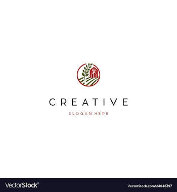 Farm house circle creative business logo design vector image