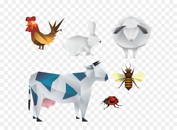 Farm Illustration - Geometry farm animals 