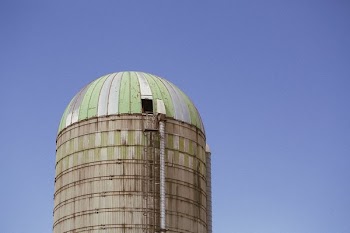 Farm Silo With Blue Sky