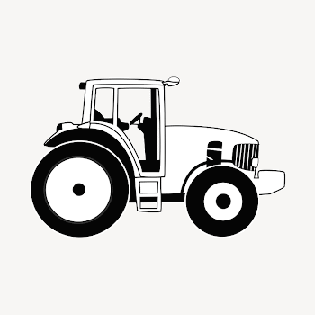Farm tractor  clipart, black | Free PSD - rawpixel