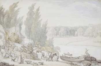 Farmstead on the Bank of a River. | Free Photo - rawpixel