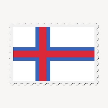 Faroe Islands flag clipart, postage | Free Vector - rawpixel