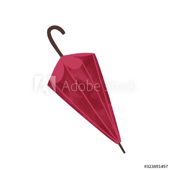 Fashion autumn accessories red umbrella vector graphic illustration