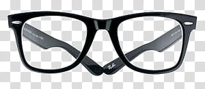 Fashion, black framed Wayfarer-style eyeglasses illustration transparent background PNG clipart