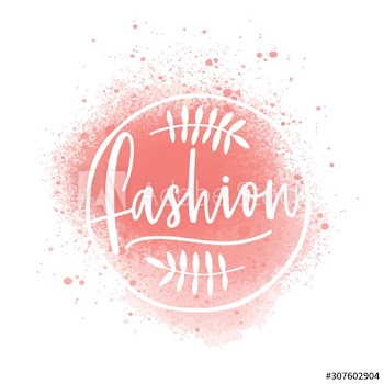 Fashion boutique logo with pink splashes vector illustration