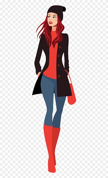 Fashion Clipart Going Shopping - Pretty Girl Cartoon Png