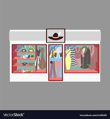 Fashion clothing store banner with shop interior vector image