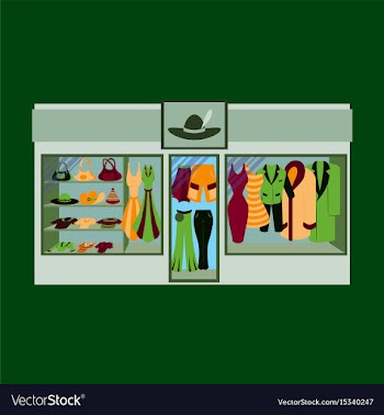 Fashion clothing store banner with shop interior vector image