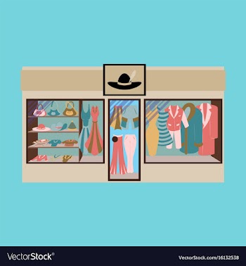 Fashion clothing store banner with shop interior vector image