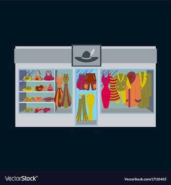 Fashion clothing store banner with shop interior vector image