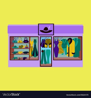 Fashion clothing store banner with shop interior vector image