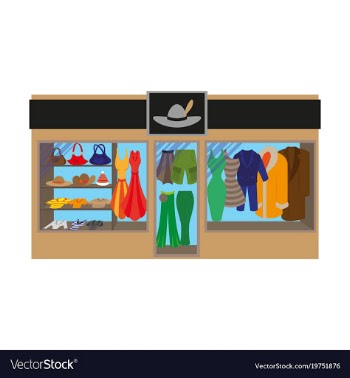 Fashion clothing store banner with shop interior vector image